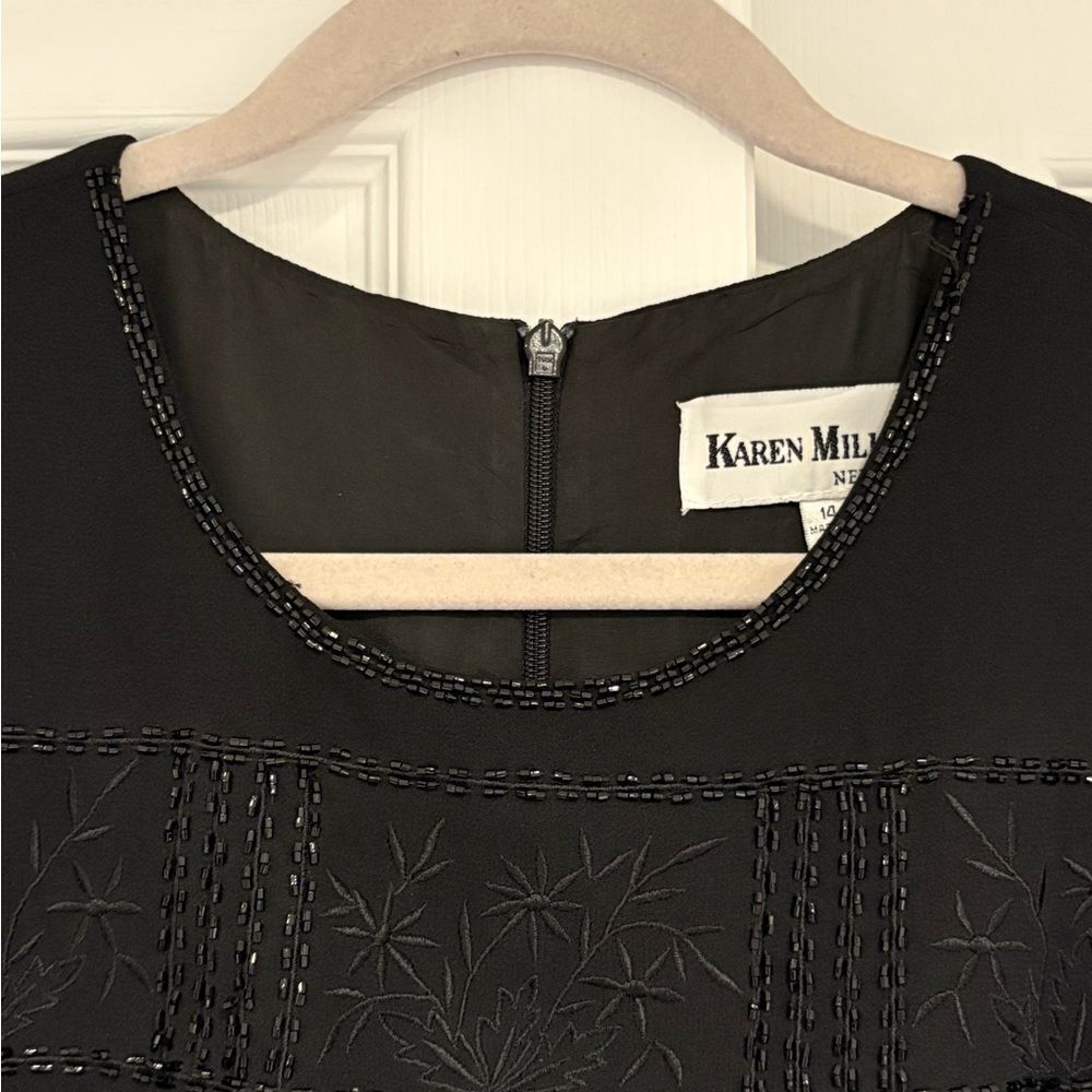 Karen Miller New York Black Sleeveless Evening Gown Size 14 - Picture 3 of 13